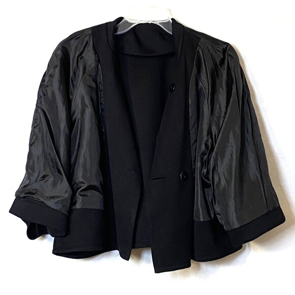 Sandro Sportswear Double Breasted Blazer Womens Size L Black 3/4 Cuffed Sleeves - Picture 12 of 16